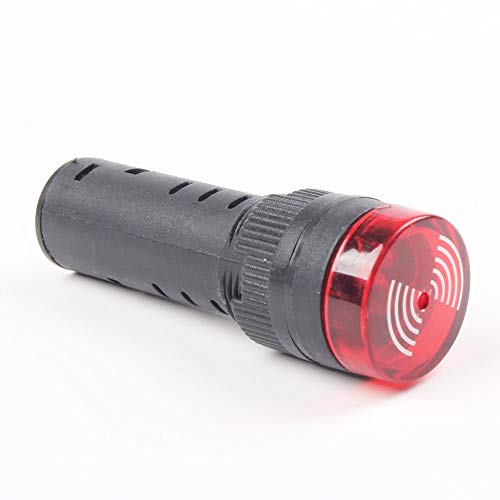 CentIoT - AD16-22SM - LED Active Buzzer Beep Alarm - Flash Signal Indicator Light - AC 22mm (220V, Red)