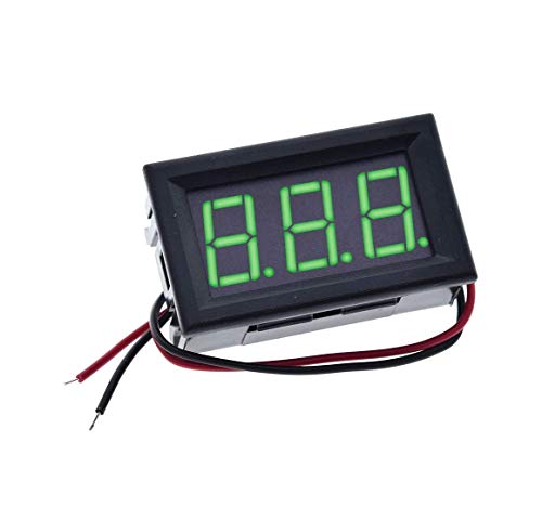 CentIoT - DC 4.5-30V 0.56 inch 2 wire Panel Voltmeter Tester with Shell (Green 2Wire)