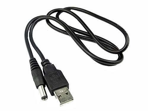CentIoT - USB A Male -to- DC 5.5 x 2.5mm Power Plug Socket Connector Adapter Converter - with Cord - for security cameras and wifi router ups