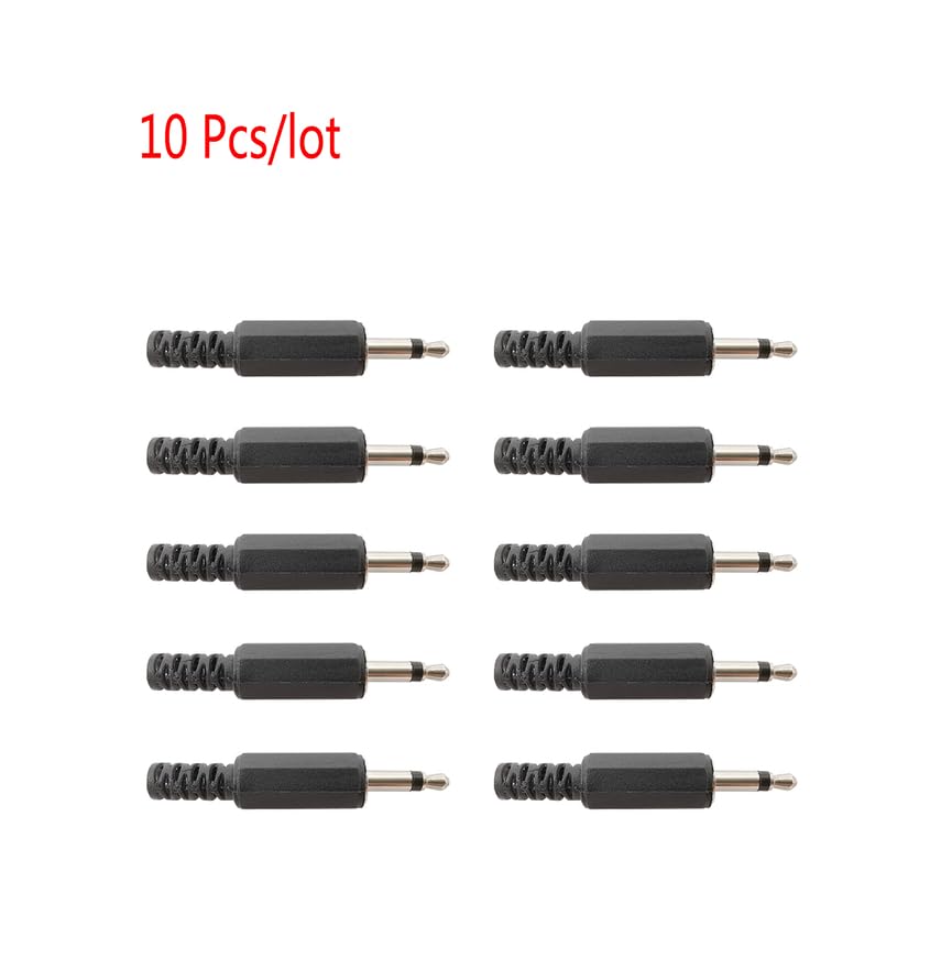 CentIoT - 3.5mm Male Audio Jack Solder Plug Connector - for DIY Headset Earphone Cable Extension - Pack of 10