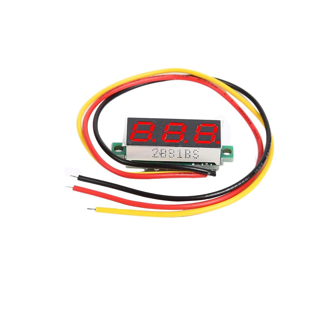 CentIoT - Mini Digital Voltmeter 0.28inch LED Display - 0-100V DC Three Wire (Red)