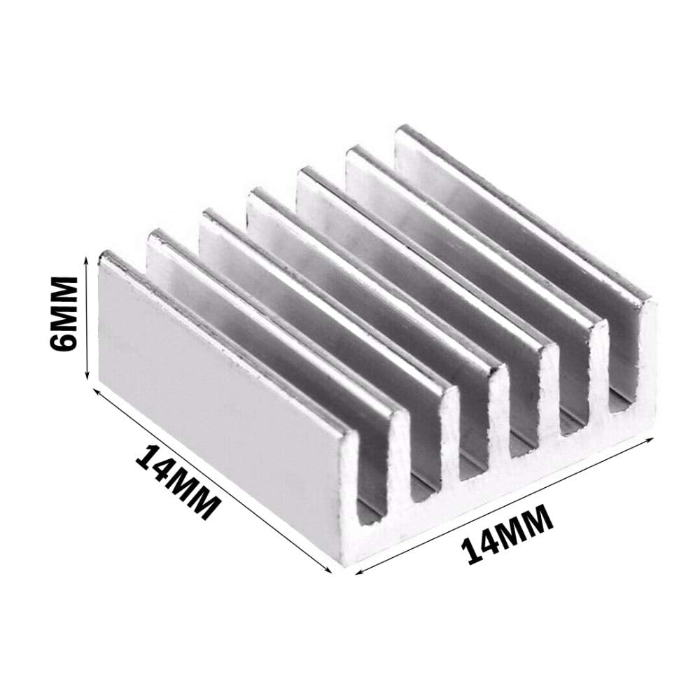 CentIoT - 5PCS 14x14x6mm Extruded Aluminium heatsink - with 3M Self Adhesive - suitable for Chip CPU GPU VGA RAM LED IC radiator COOLER - Straight Fin