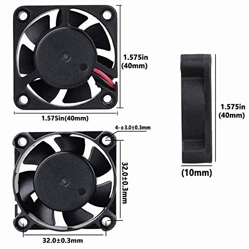 CentIoT - 4010 12V 0.6A DC Brushless Cooling Fan Sleeve Bearing 3PIN Molex - 40mm x 40mm x 10mm Ventilation Cooling Fan (Suitable for CPU GPU)