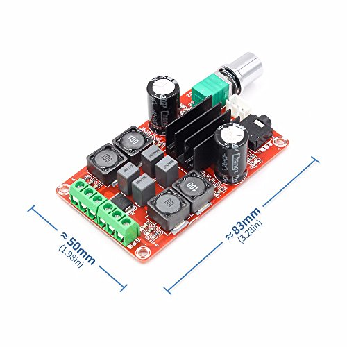 CentIoT - TPA3116D2 2 x 50W stereo - 24V Dual Channel Stereo Mini Class D Digital Audio Power Amplifier Board (Finished Red)