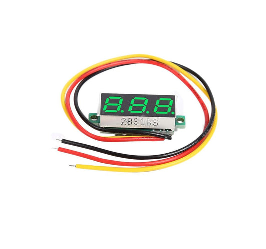 CentIoT - Mini Digital Voltmeter 0.28inch LED Display - 0-100V DC Three Wire (Green)