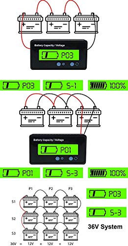 CentIoT - 2S To 15S 8V-70V Lcd Acid Lead Lithium Battery Capacity Indicator Voltmeter Voltage Tester, Black