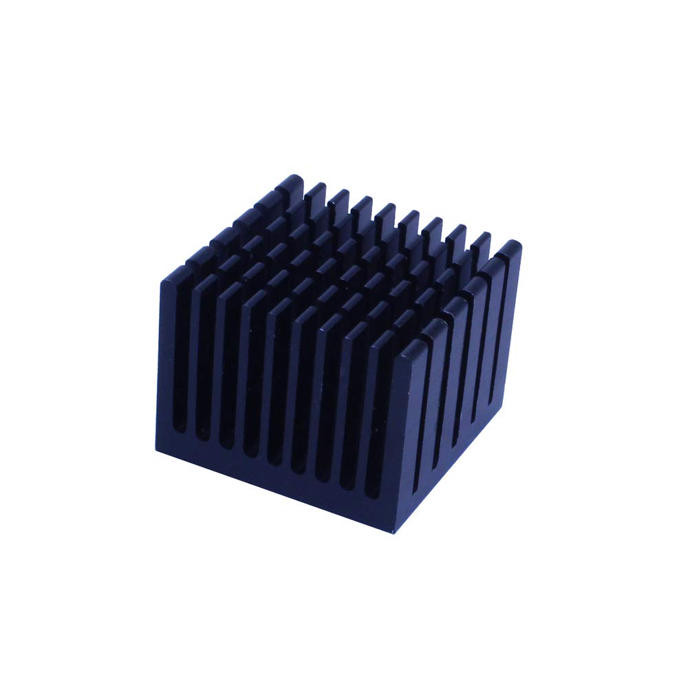 CentIoT - 40 x 40 x 30mm Black Anodised Aluminum Heatsink Cooler radiator Heat sink - with thermal Sticker - peltier, led light CPU and GPU