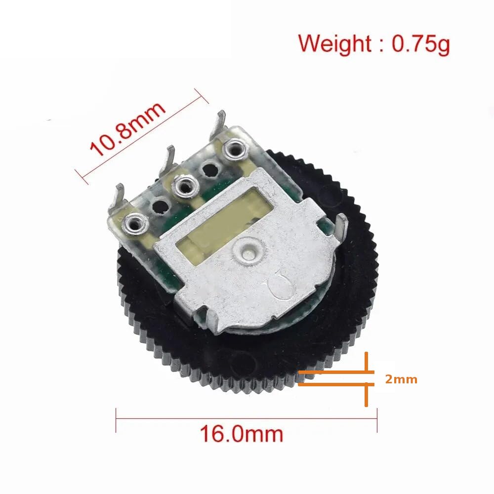 CentIoT - Gear Potentiometer Single Pot Dial Volume Switch 3PIN 16 x 2mm 5PCS