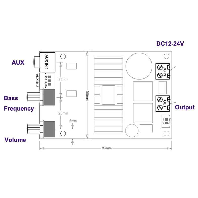 CentIoT - TPA3116 100W Mono Subwoofer Digital Power Audio Amplifier Board - Class D Super Bass range adjustable 20Hz-180Hz with TL072C op-amp