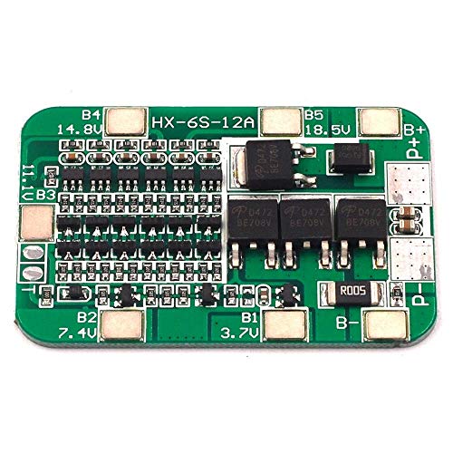 CentIoT - 6S 12A 22.2V 25.2V BMS Battery Management System PCM PCB for 6 Cells in Series Lithium LicoO2 Limn2O4 18650 Battery