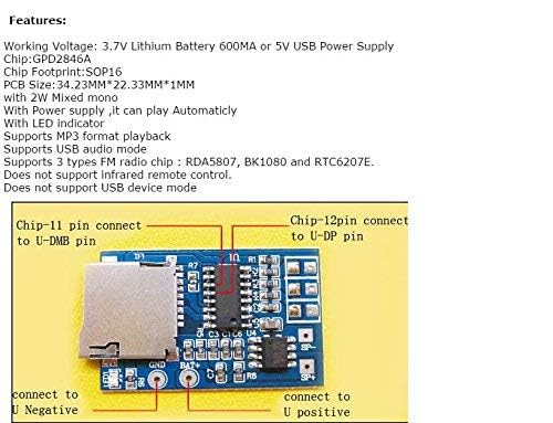 CentIoT - GPD2846A TF Card MP3 Decoder Board 2W Amplifier Module ...