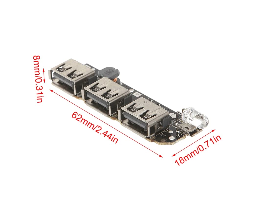 CentIoT - 5V 2.1A 3 USB Power Bank Battery Charger Circuit Board Step Up Boost DIY Module