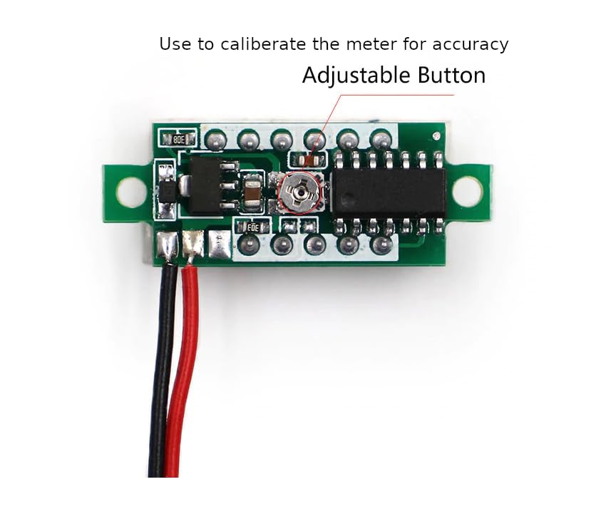 CentIoT - Mini Digital Voltmeter 0.28inch LED Display - 0-100V DC Three Wire (Red)