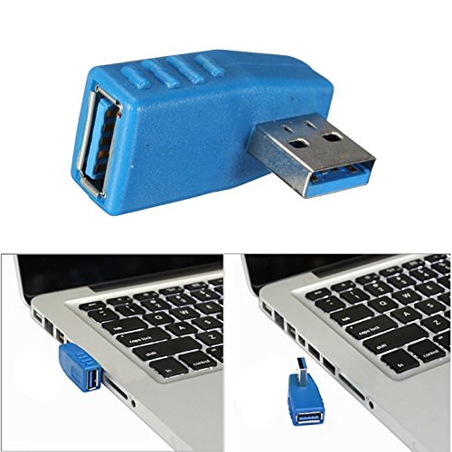 CentIoT - USB to USB Coupler Adapter Converter - USB 3.0 Vertical Right Angled 90 Degree Type A Male To Type A Female Connector (Right Facing)