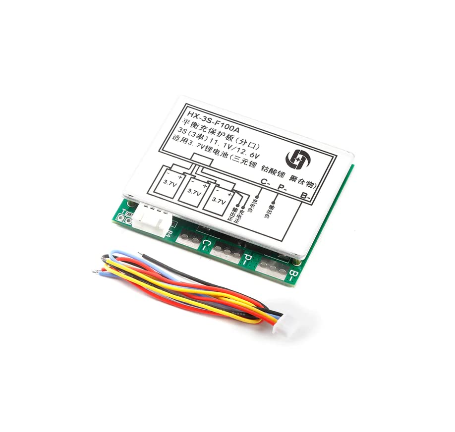 CentIoT - 3S 100A 12.6V BMS Battery Charging Module PCB BMS Protection Board For 3 Series lithium LicoO2 Limn2O4 18650 battery - with Balance - suitable for UPS Inverter telecom Battery Box