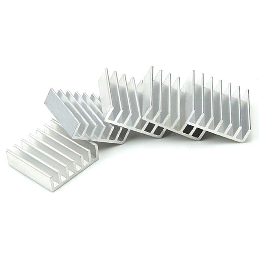 CentIoT - 5PCS 14x14x6mm Extruded Aluminium heatsink - with 3M Self Adhesive - suitable for Chip CPU GPU VGA RAM LED IC radiator COOLER - Straight Fin