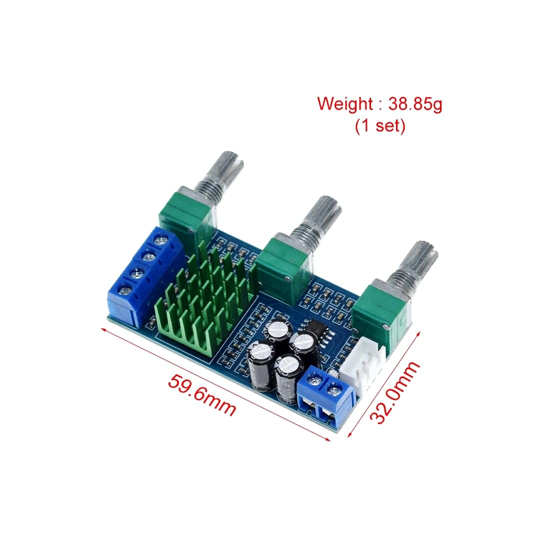 CentIoT - TPA3116D2 2x80W Dual Channel Digital Audio Amplifier Board - with bass, treble and volume control