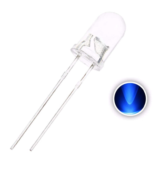 CentIoT - 5mm Transparent Round Ultra Bright Blue LED (Light Emitting Diode) - (100PCS Blue)