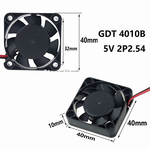 CentIoT - 4010 5V DC Brushless Cooling Fan XH2.54 2Pin Sleeve bearing 5500rpm - 40mm x 40mm x 10mm Ventilation Cooling Fan (suitable for VGA, CPU)