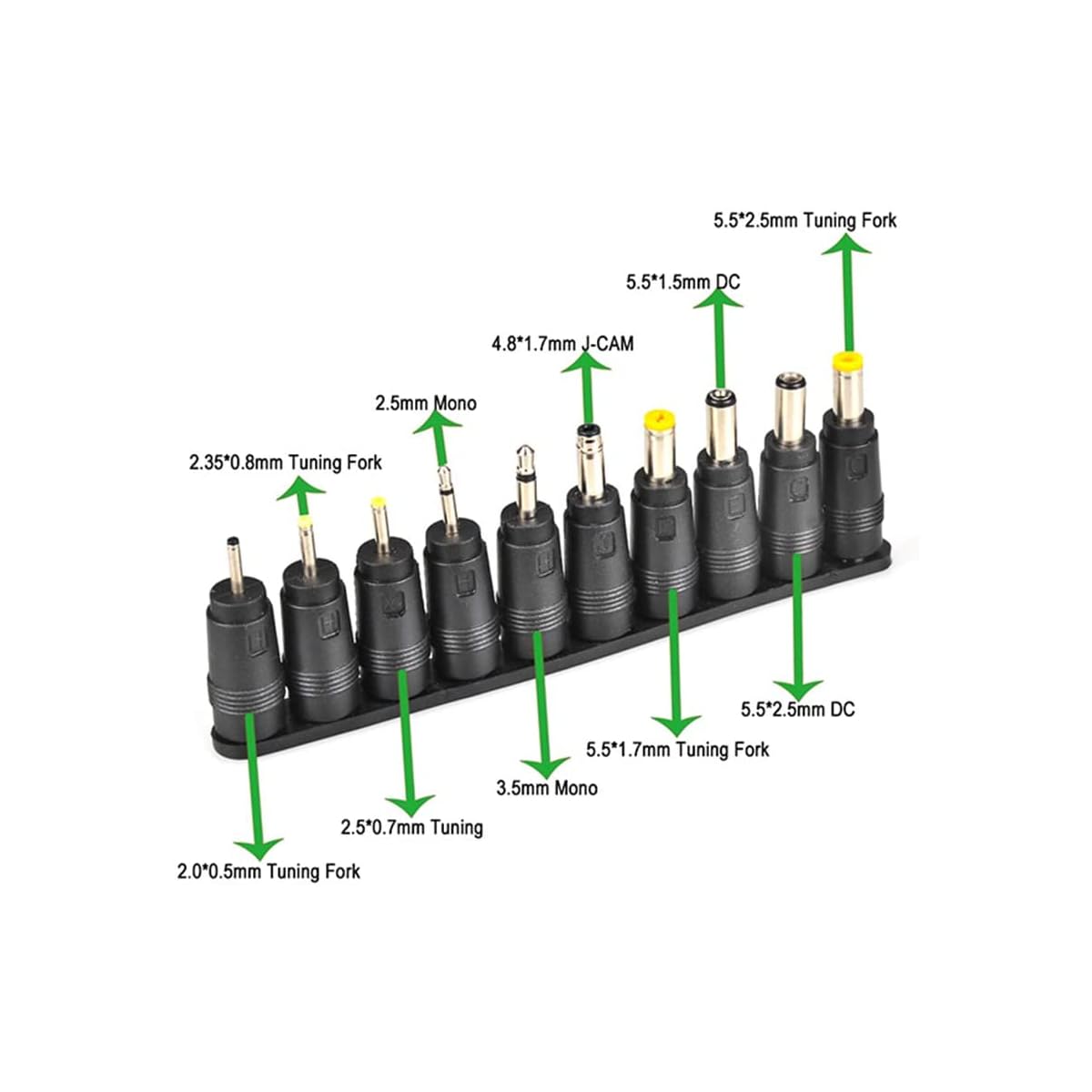 CentIoT - 37 in 1 DC 5.5X 2.1 MM Male DC Jack Socket Connector to 37 Types Male Power Plug (37 in 1 with Cable)