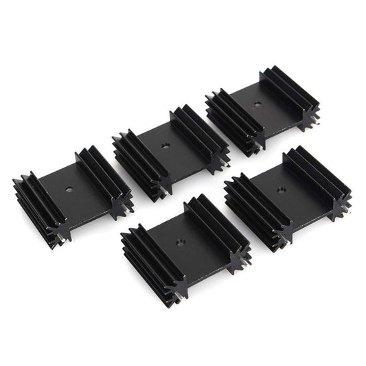 CentIoT - 5PCS TO-247 34*12*38MM Aluminium Heatsink with Cooling Fin - suitable for IGBT Transistors MOSFET Triod IC - Black Anodised with Cooling Fin