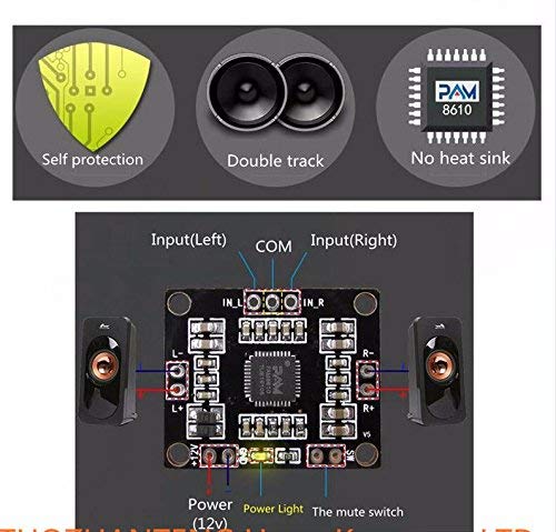 CentIoT - PAM8610 2 x 15W - 2 Channels Each 15W Dual Channel Stereo Mini Class D Digital Audio Power Amplifier Board DC 12V