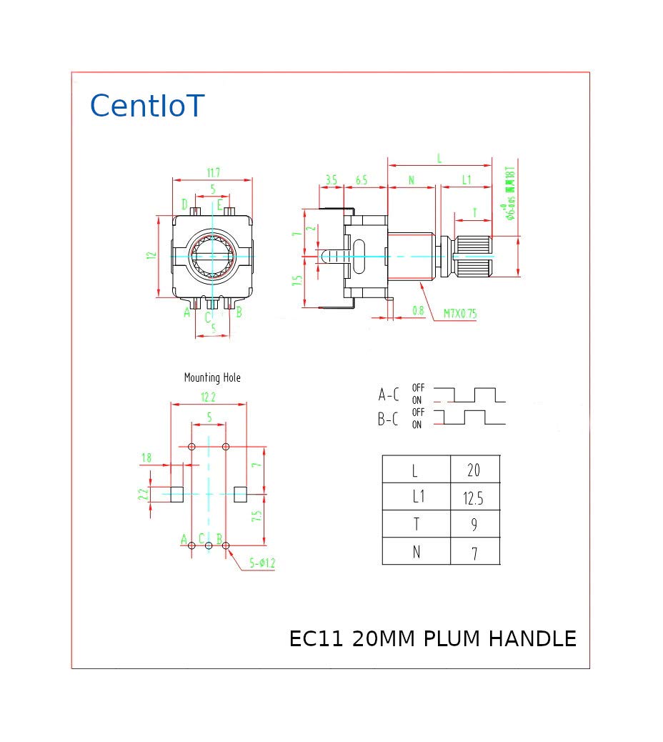 CentIoT - Rotary Encoder - Digital Potentiometer Coding Volume Control