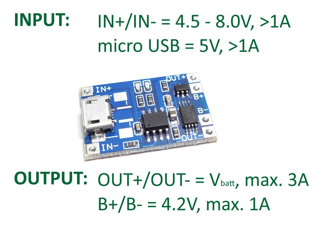 CentIoT - 2PCS TP4056 1.2A Li-ion Lithium Battery Charging Module Board Charger TP 4056 - Micro USB with Protection