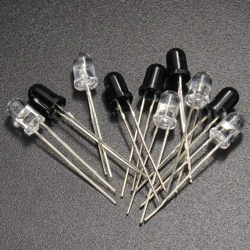 CentIoT - 10PCs 5 Pairs 5mm Universal LED IR Infrared Emitter Emission and Receiver Diode 940NM 5MM diodes IR lamp