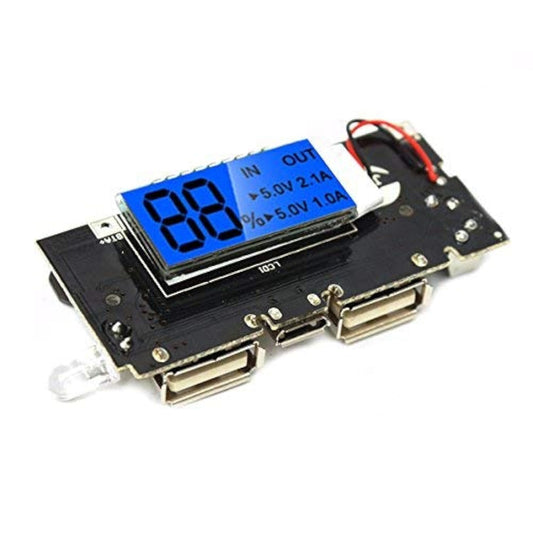 CentIoT - LED Display Power Bank Charging Module Circuit Board - DC-DC Step Up Boost Power Supply Module - 5V 1A and 2.1A Dual USB with LCD monitor