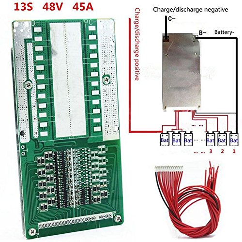 CentIoT® - 13S 14S Battery Charging Module PCB - BMS Protection Board For 13/14 Series lithium LicoO2 Limn2O4 18650 battery - With Balance Function - for e-bike