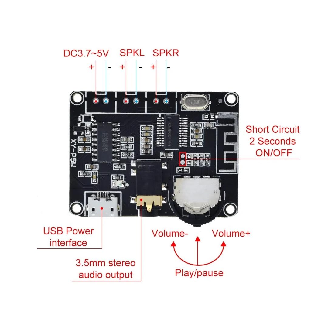 CentIoT - PAM8406 2*5W Bluetooth 5.0 stereo audio power amplifier module XY-P5W