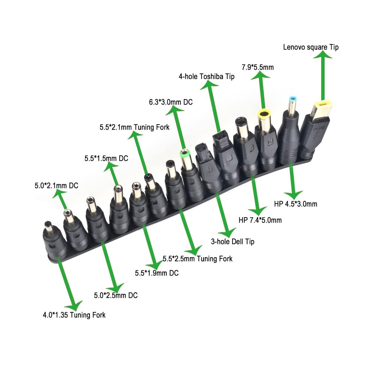 CentIoT - 37 in 1 DC 5.5X 2.1 MM Male DC Jack Socket Connector to 37 Types Male Power Plug (37 in 1 with Cable)