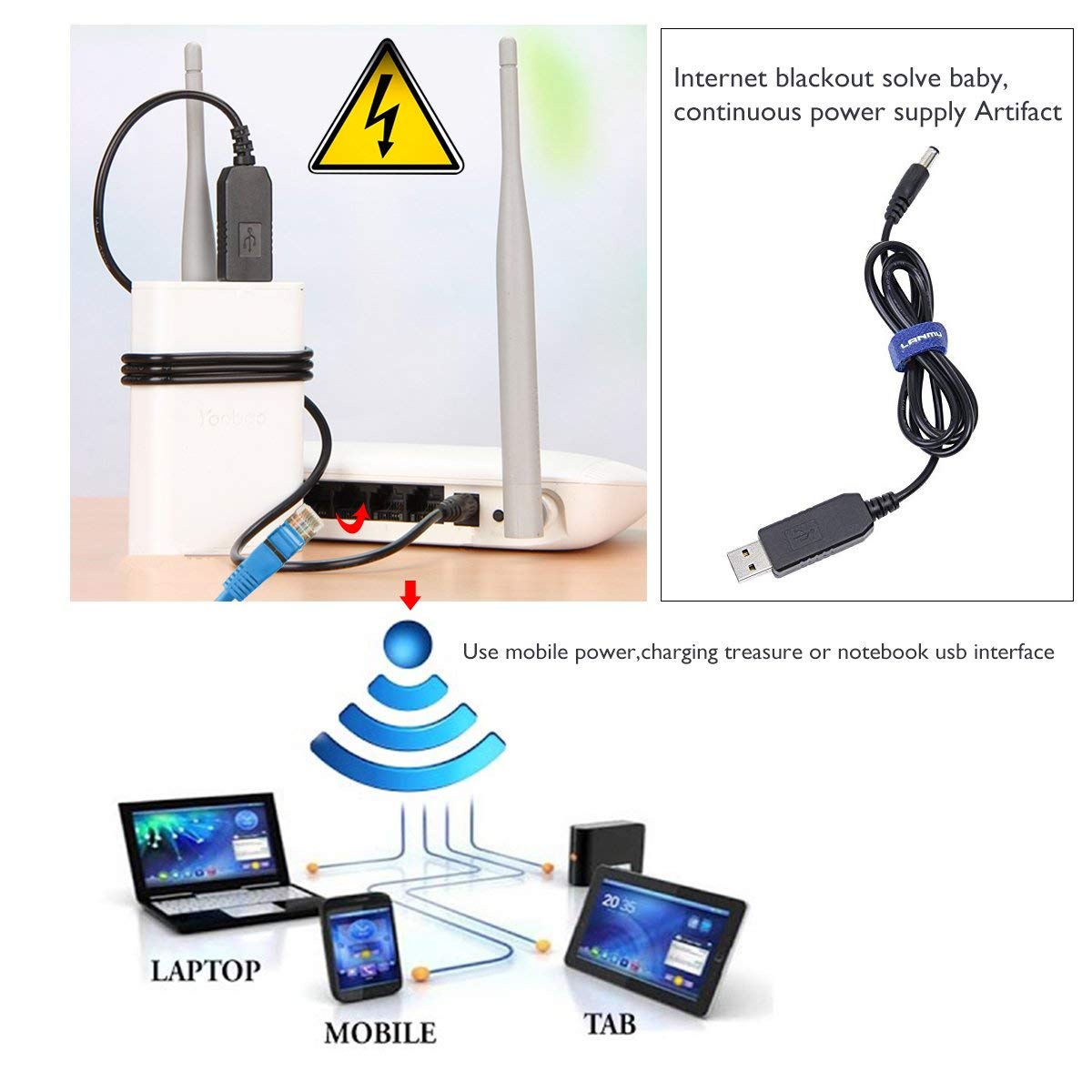 CentIoT® - USB 5V to DC PIN 5V/9V/12V Step up Converter | Router UPS Power Supply