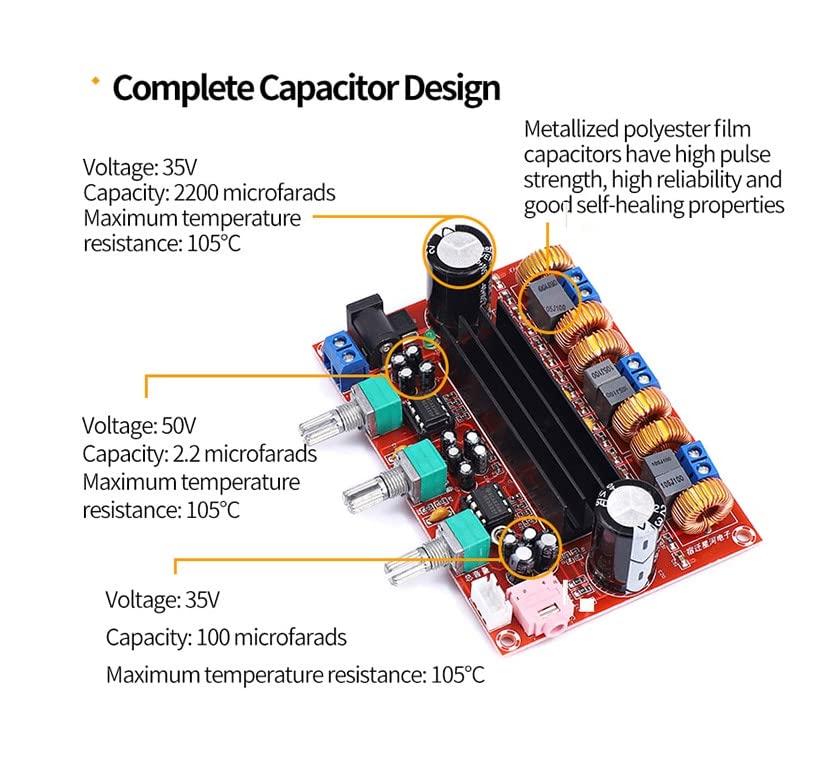 CentIoT - XH-M139 TPA3116D2 2.1 Channel High Fidelity Digital Power Amplifier Board 2X50W+100W