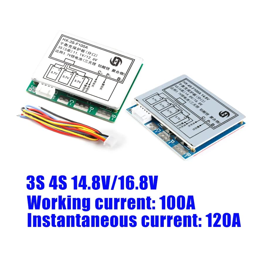 CentIoT - 3S 100A 12.6V BMS Battery Charging Module PCB BMS Protection Board For 3 Series lithium LicoO2 Limn2O4 18650 battery - with Balance - suitable for UPS Inverter telecom Battery Box