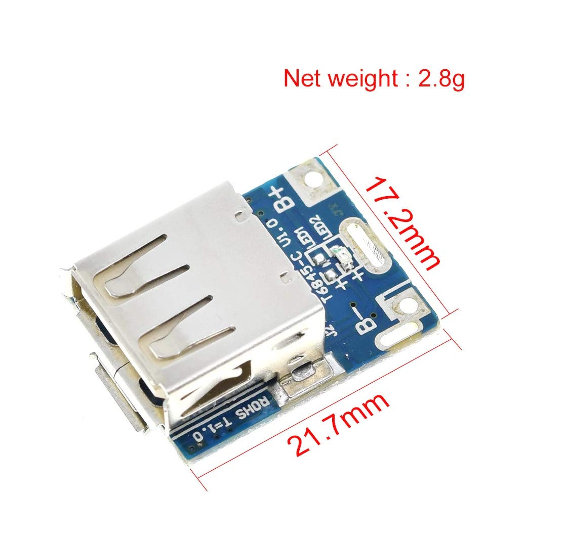 CentIoT - 134N3P 5V Step-Up Module Lithium Battery Charging Protection Board - Boost Converter with LED Indicator - for DIY Power Bank