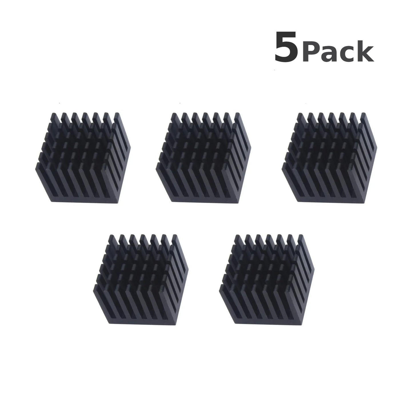 CentIoT - 25X25X20MM Aluminium Heatsink - Slotted Fins Anodised Black (pack of 5)