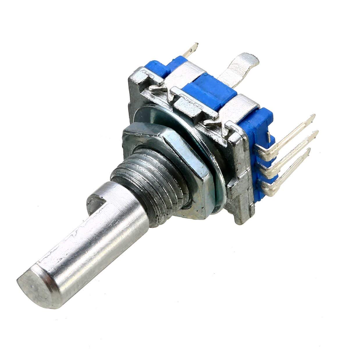 CentIoT - EC11 10K Rotary Encoder - Digital Potentiometer Coding Volume Control with switch - 5 Pin 15mm Half handle (2PCS)