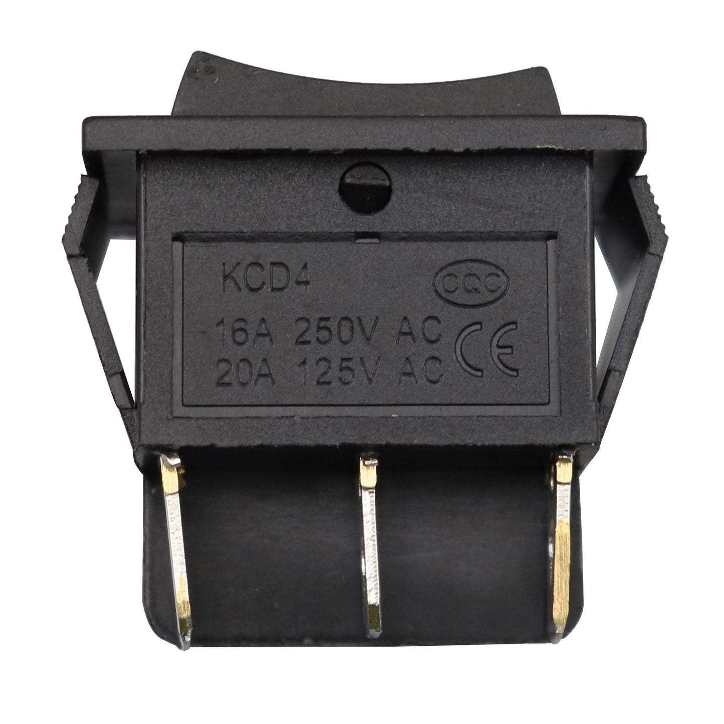 CentIoT - SQUARE Black Button DPDT 3 Position - KCD4 ON-OFF-ON 16A 250VAC / 20A 125VAC 6 Pin - Light Rocker Power Switch - for Car Auto Boat Truck (BLACK)